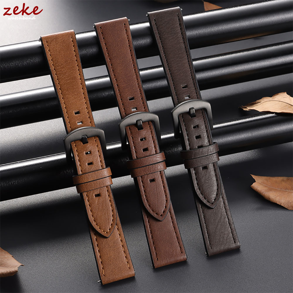 Men'S Accessories New Balance - 20/22mm Leather Strap Watchband for Amazfit