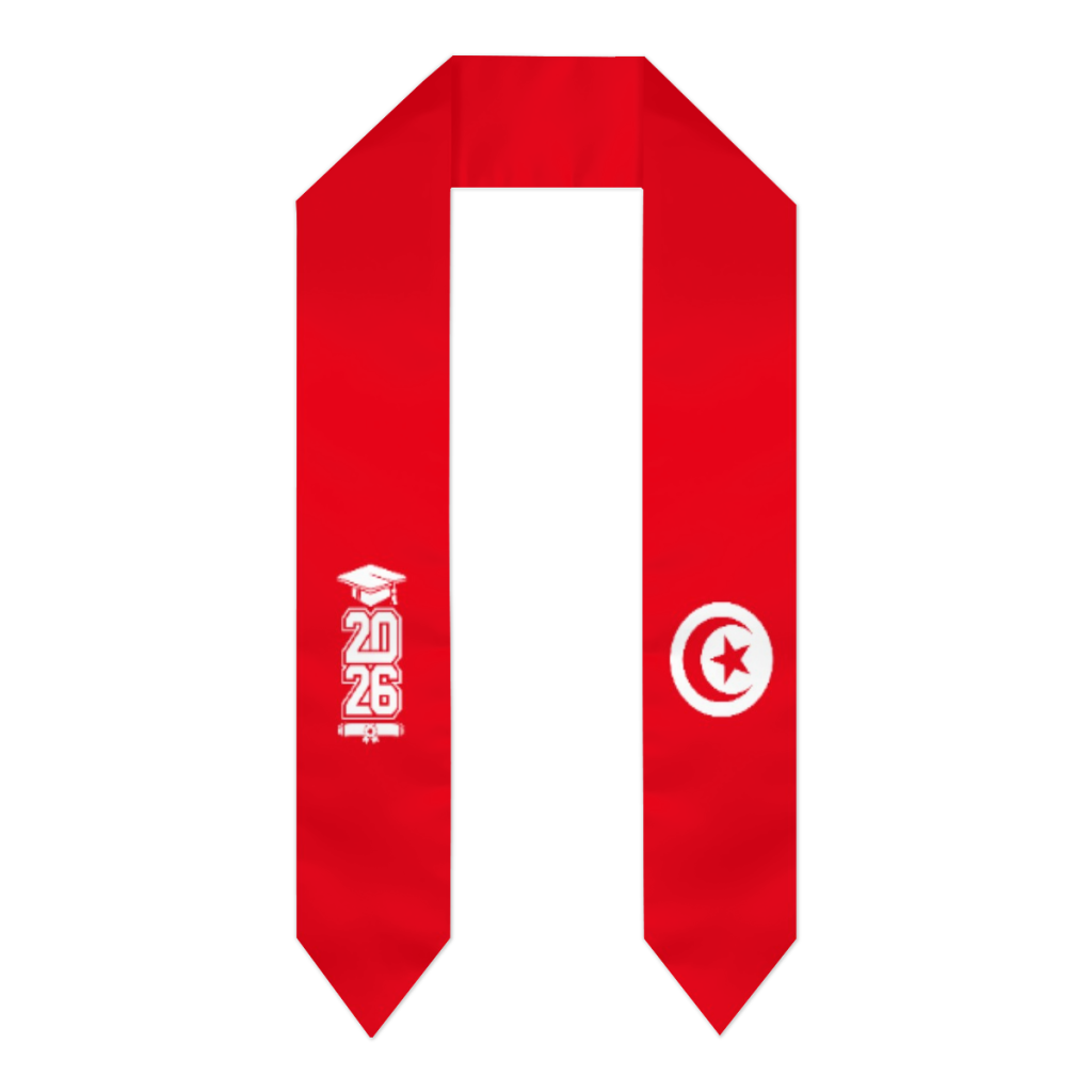 Men Accessories Tunisia - Class of 2026 Tunisia Flag Scarf