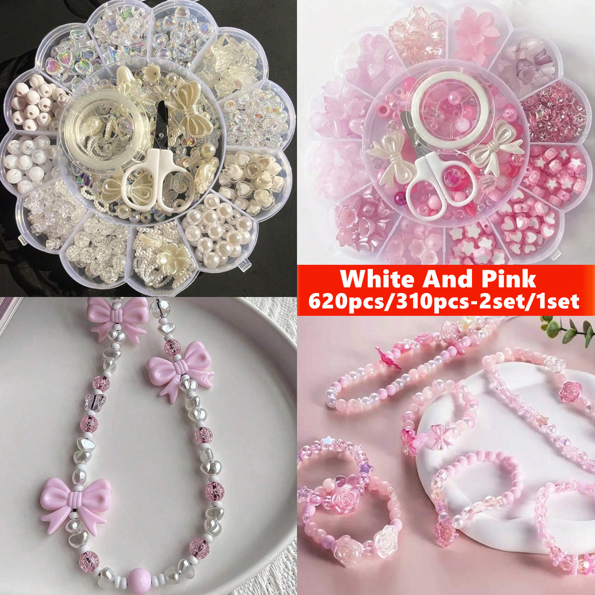 Bracelet Beaded Men - 2Set/1Set 13 Grids Acrylic Flower Boxed