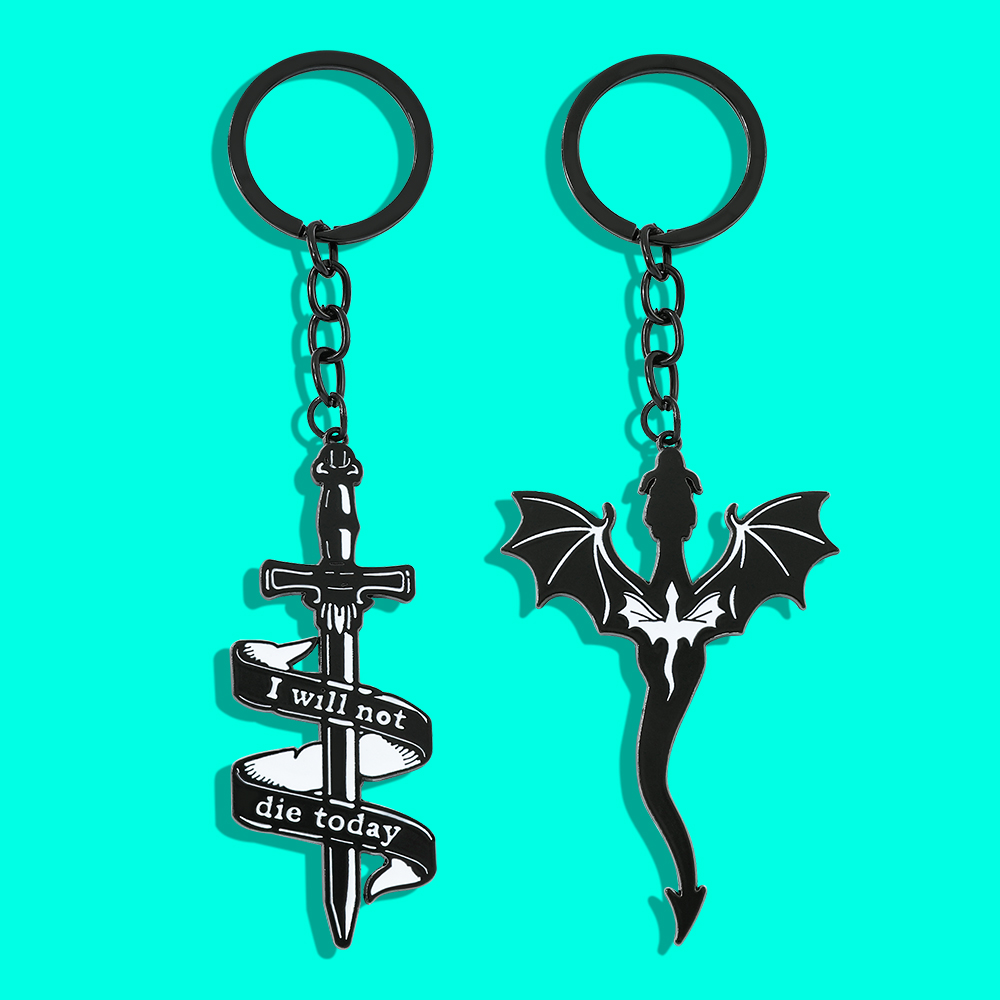Men Accessories Hand - Fourth Wing Black Dragon Keychain Pendant