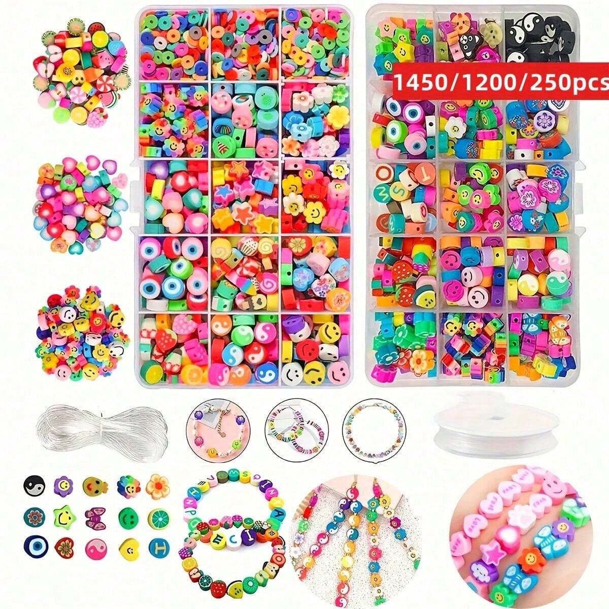 Bracelet Beaded Men - 1450/1200/250pcs Polymer Clay Beads Set, Box,