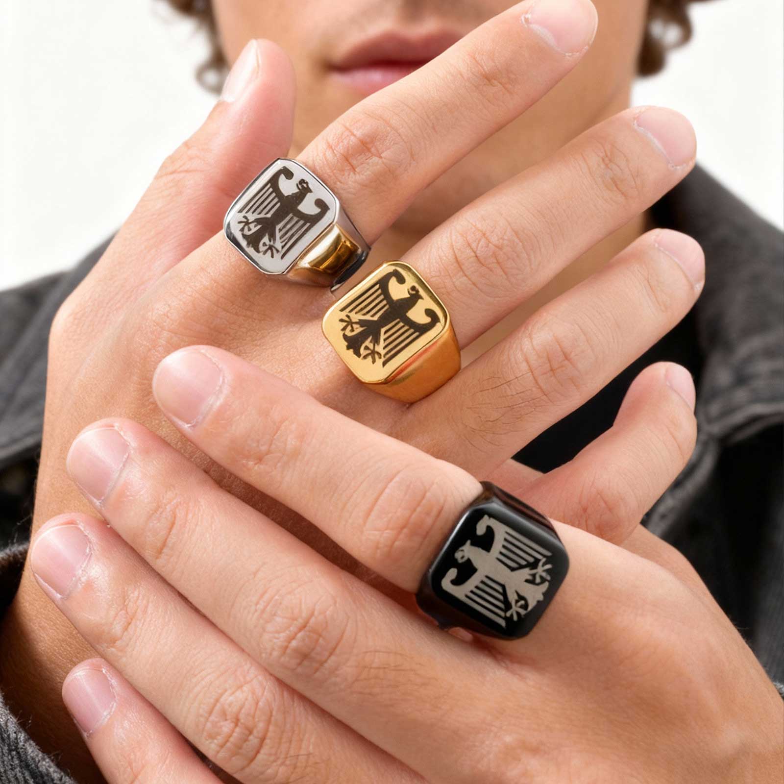 Men Accessories Wholesale - Custom Flying Hawk Eagle Ring Cool