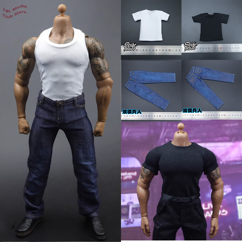 Men'S Accessories For Jeans - 1/6 Man Strong Soldier Blue Jeans