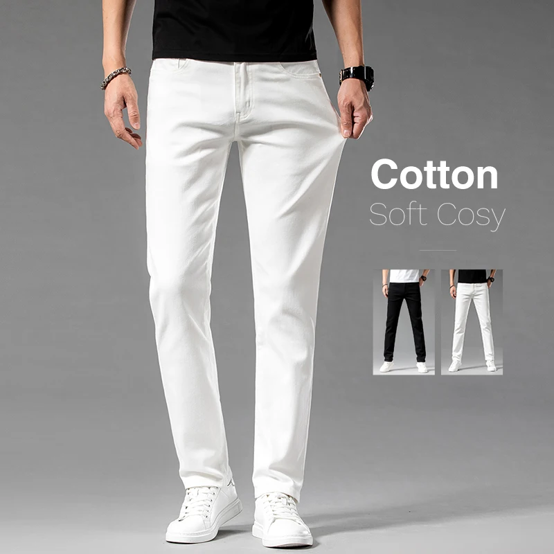 Men'S Accessories For Jeans - White Summer Men's Slim Jeans Classic