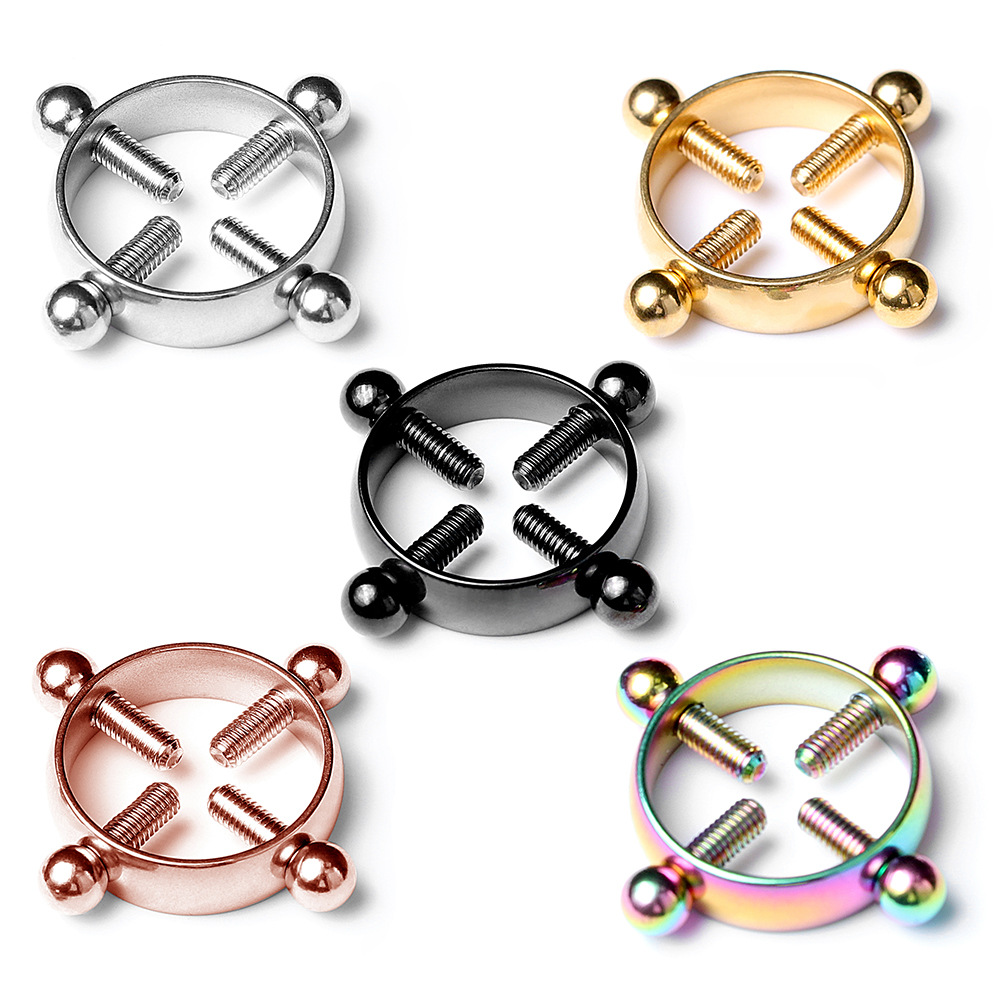 Men Accessories Ring - 1pair Stainless Steel Cross Nipple Clamps
