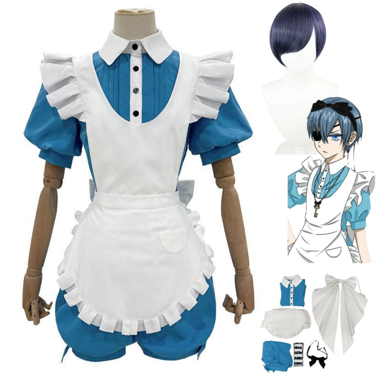 Men'S Accessories Japan - Anime Ciel Phantomhive Smile Cosplay Costume