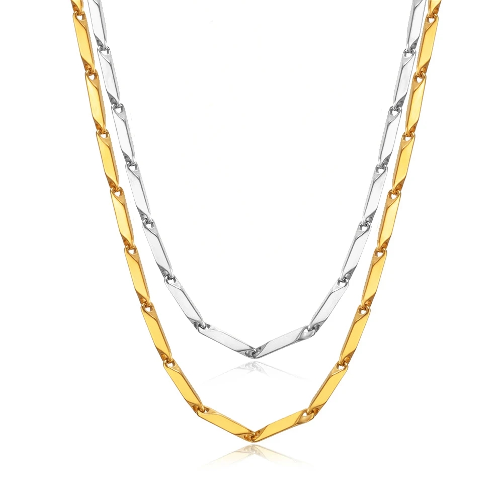 Men Accessories Ethnic - Stainless Steel Chain Necklace 3MM Collares