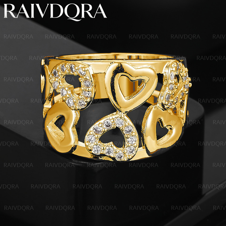 Men'S Yellow Accessories - 18K Gold Plated Hollow Hearts Big