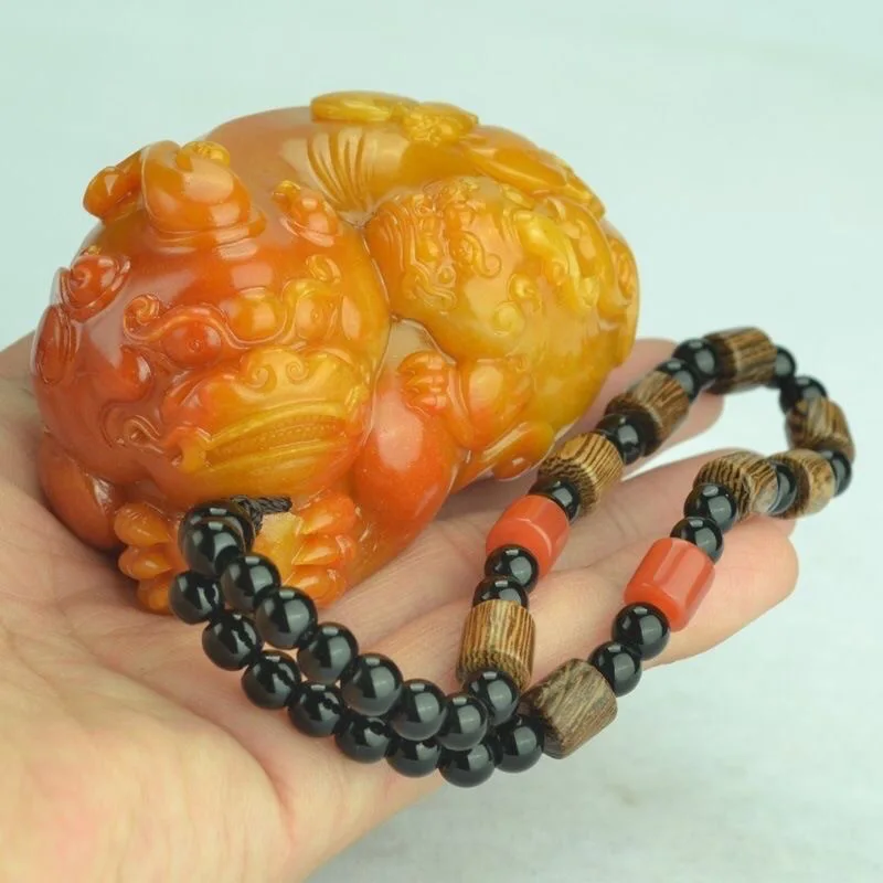 Men Accessories Hand - Natural Huang Longyu Pixiu Pendant Necklace