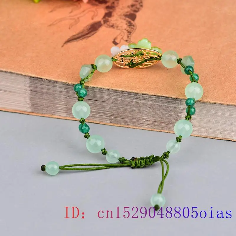 Green Jade Flower Bracelet Amu - Bracelet Beaded Men 评论和价格