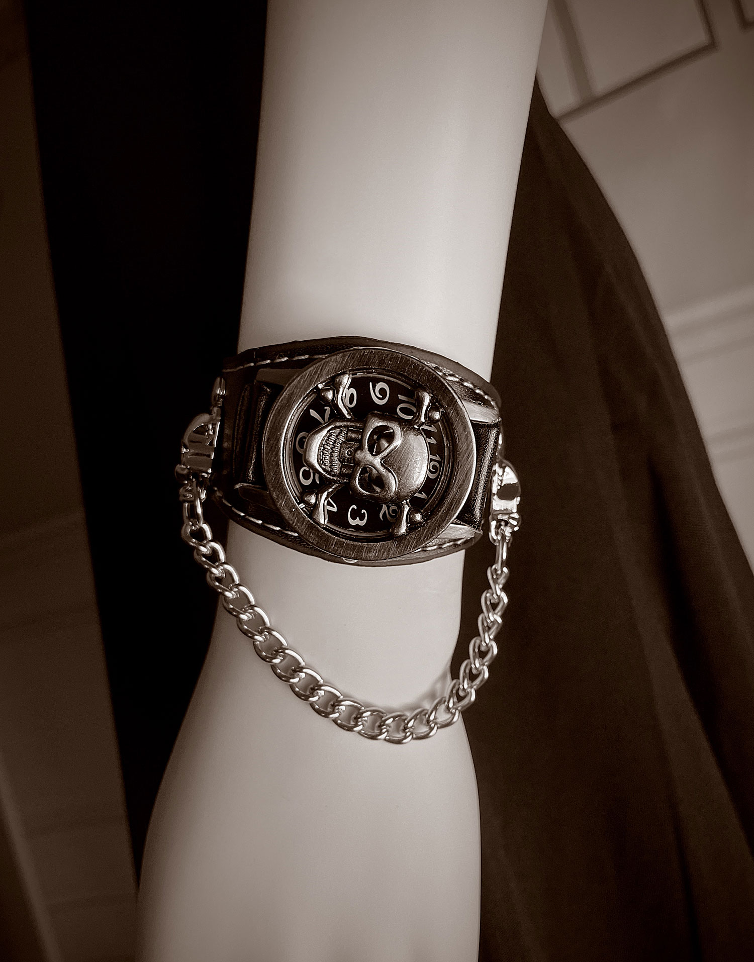 New Leather Stainless Steel Ch - Men Accessories For Wrist 评论和价格