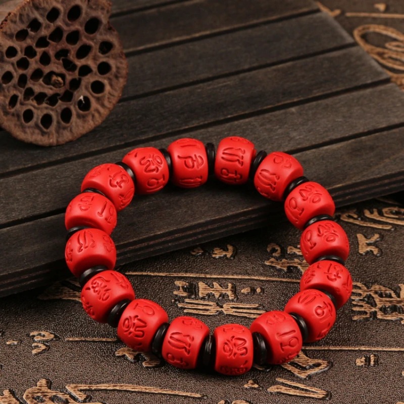 Chinese 13*9MM Beads Red Organ - Bracelet Beaded Men 评论和价格