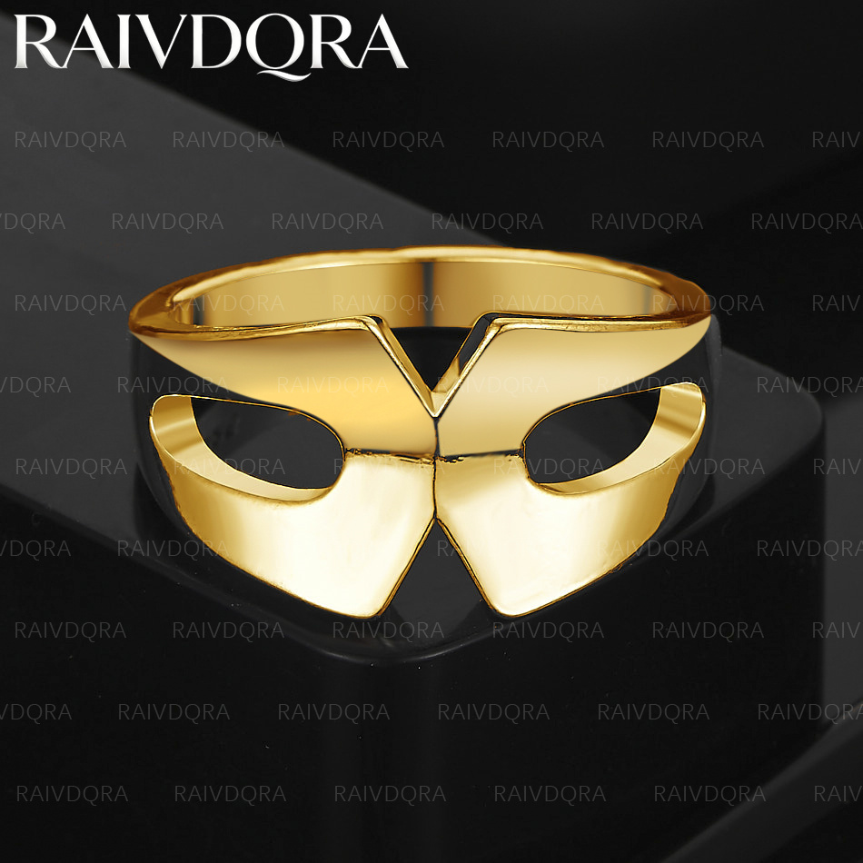 18K Gold Plated Mask Ring For  - Men'S Yellow Accessories 评论和价格