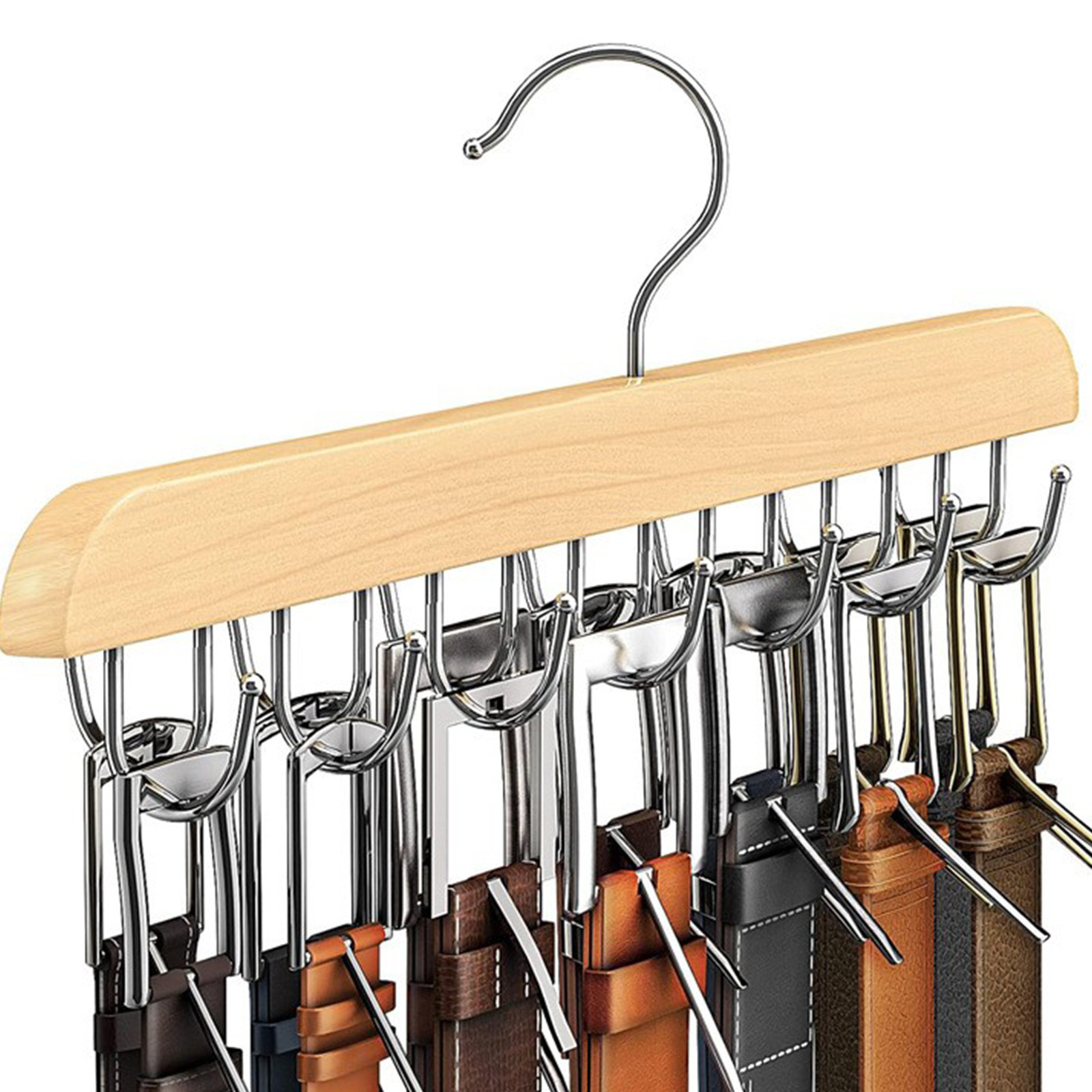 Wooden Belt Rack Women Storage - Men'S Accessories Organizer For Wardrobe 评论和价格