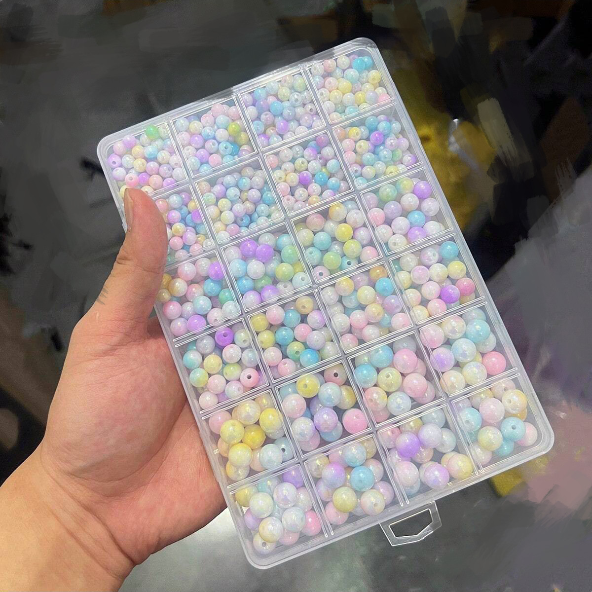 800pcs/24 grid set box 6mm/8mm - Bracelet Beaded Men 评论和价格