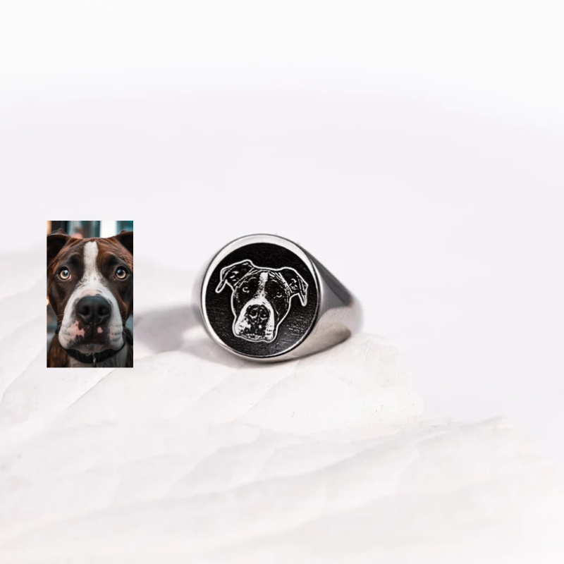 Custom Engrave Photo Signet Ri - Men Accessories Wholesale 评论和价格