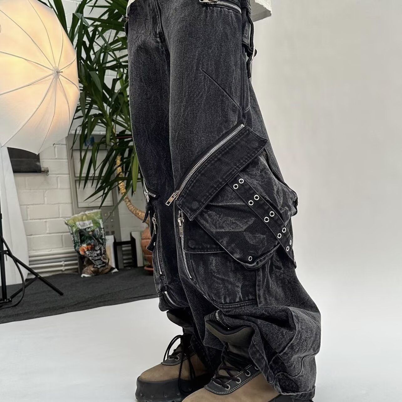 Y2K Black Gothic Punk Multi-Po - Men'S Accessories For Jeans 评论和价格
