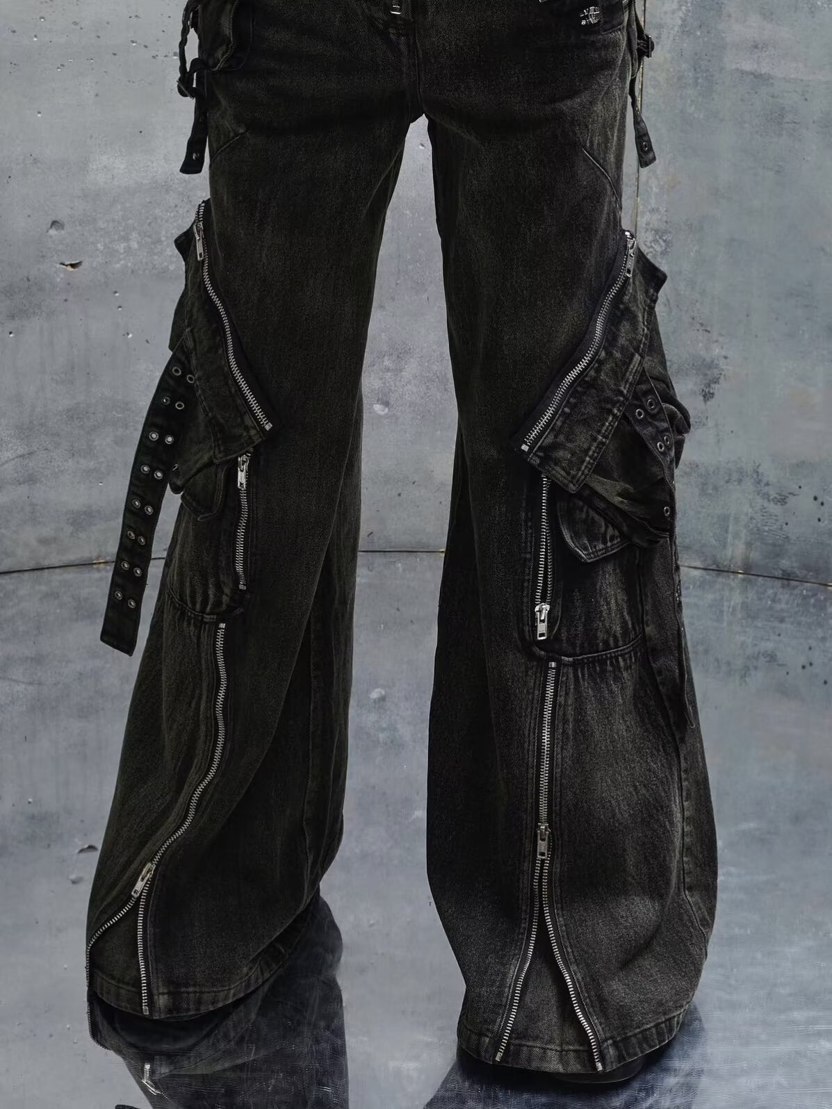 Y2K Black Gothic Punk Multi-Po - Men'S Accessories For Jeans 评论和价格
