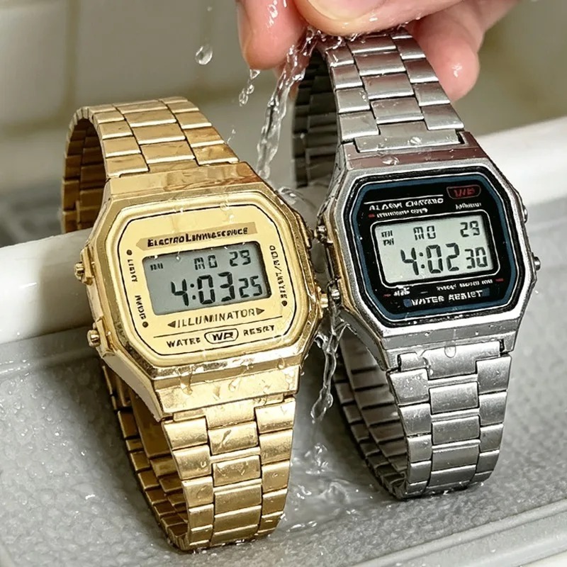 Luxury F91W Steel Band Watches - Men Accessories For Wrist 评论和价格
