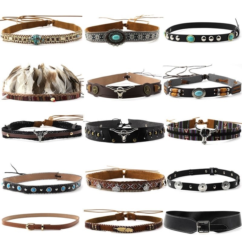 Retro Ethnic Style Belt, Headb - Men Accessories Ethnic 评论和价格