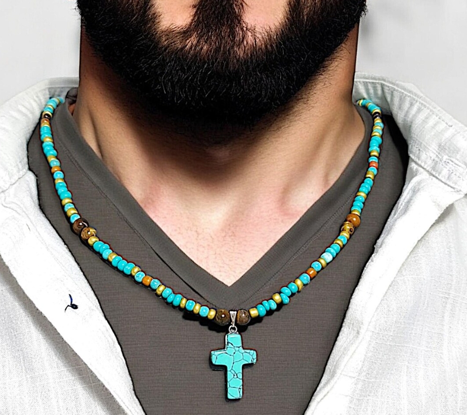 Ethnic INS Turquoise Cross Pen - Men Accessories Ethnic 评论和价格