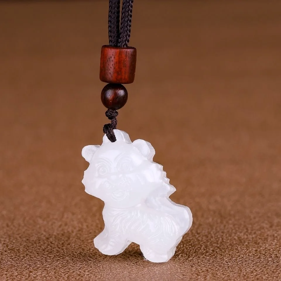 Natural Afghan White Jade Chin - Men Accessories Hand 评论和价格