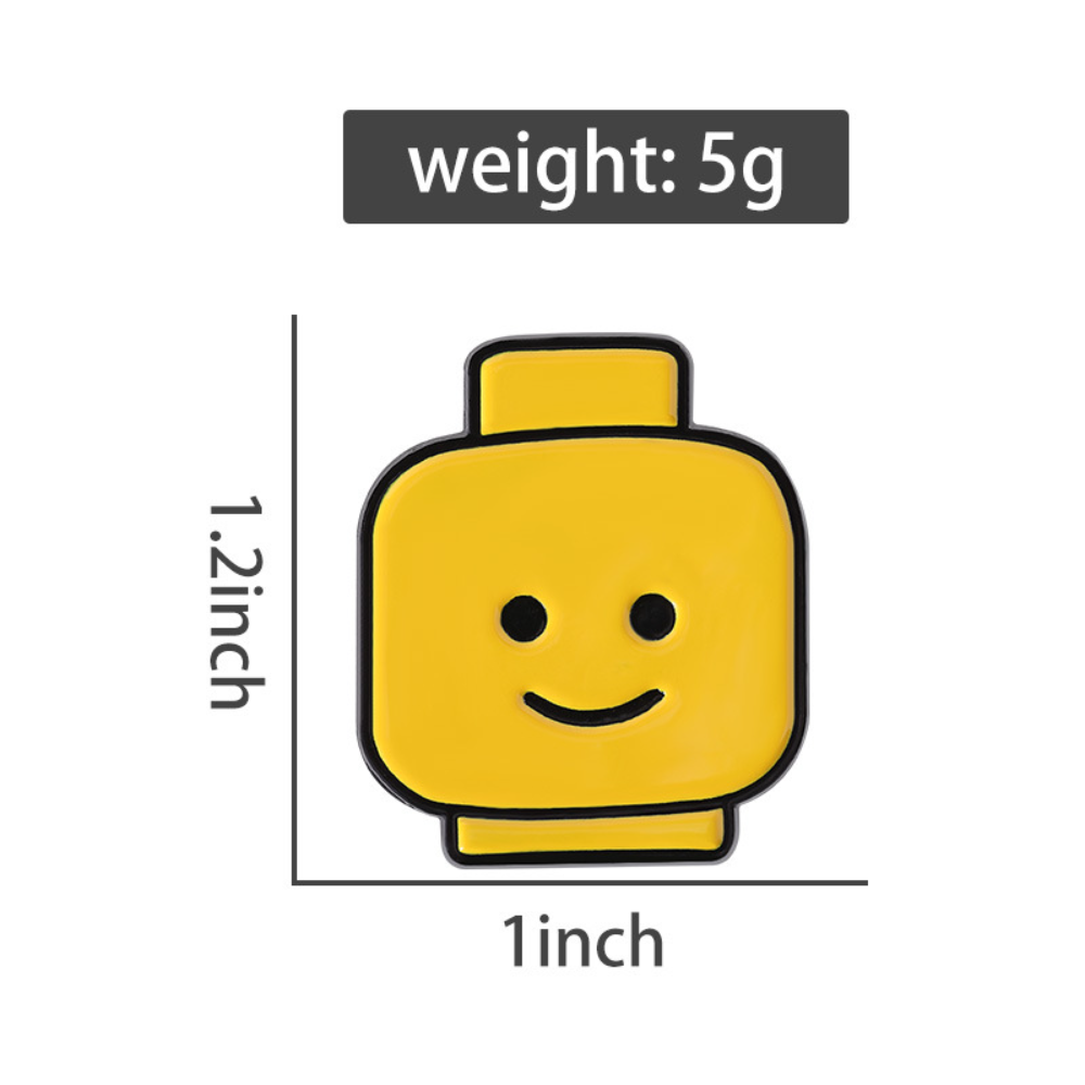 Cute Yellow Pin Block Man Smil - Men'S Yellow Accessories 评论和价格
