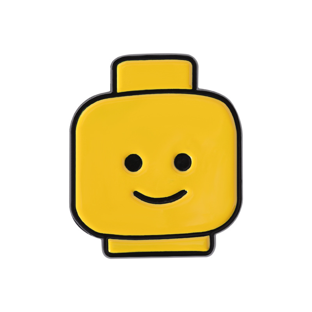 Cute Yellow Pin Block Man Smil - Men'S Yellow Accessories 评论和价格