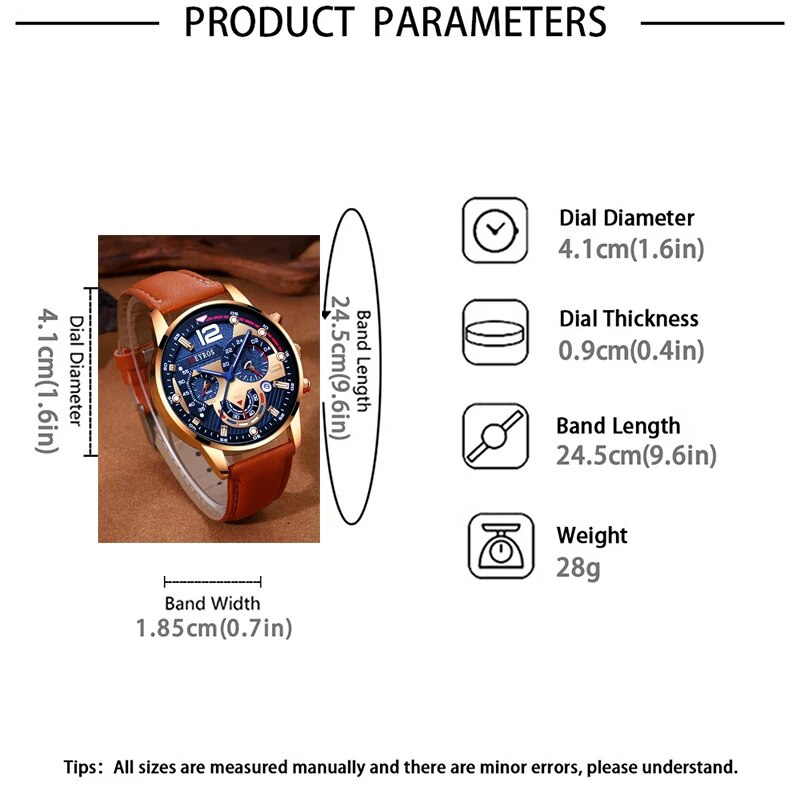 2PCS Set Fashion Mens Calendar - Men Accessories For Wrist 评论和价格