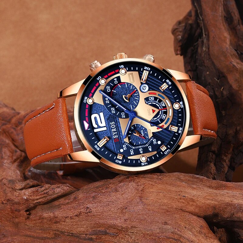 2PCS Set Fashion Mens Calendar - Men Accessories For Wrist 评论和价格