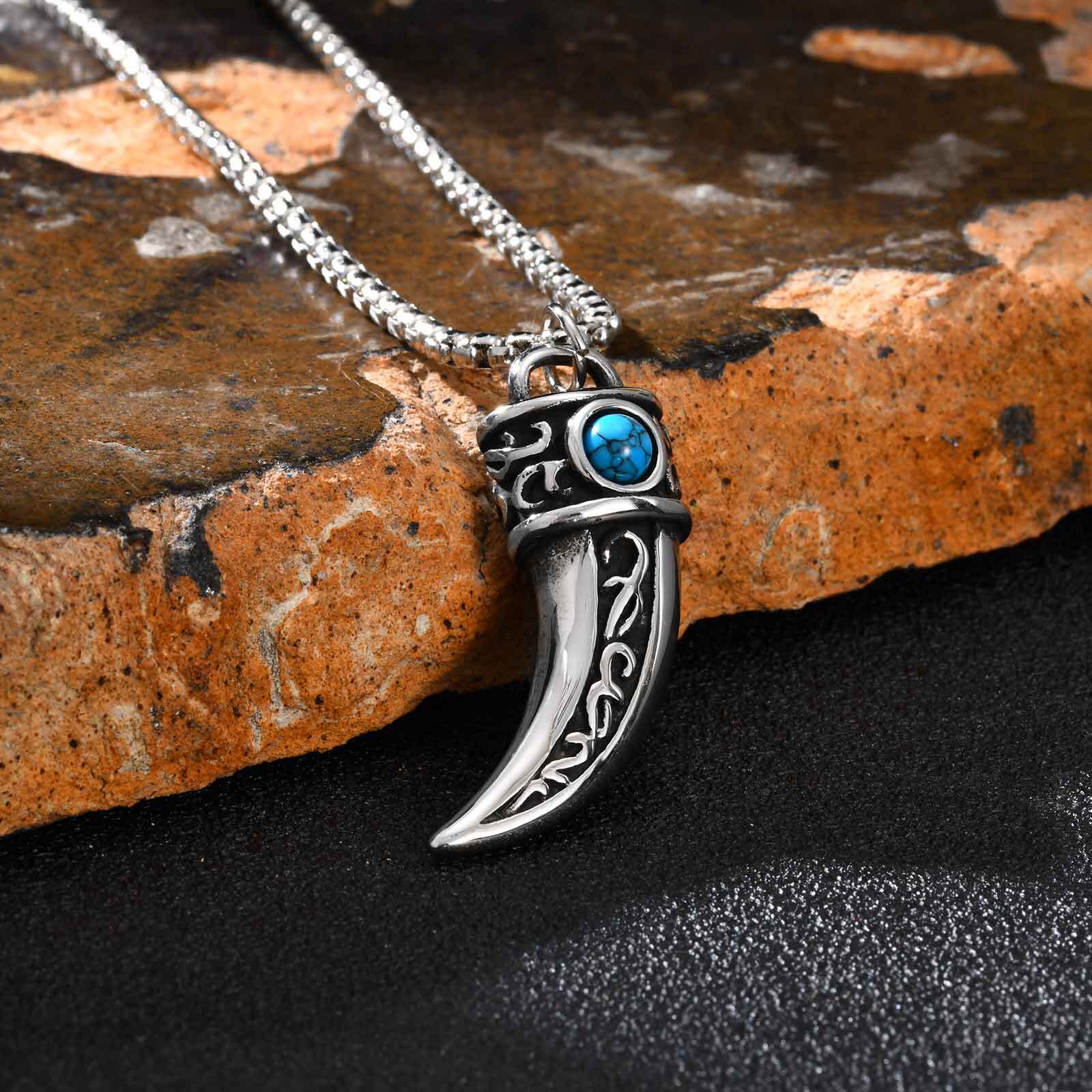 Vintage Horn Charms Necklace f - Men Accessories Ethnic 评论和价格