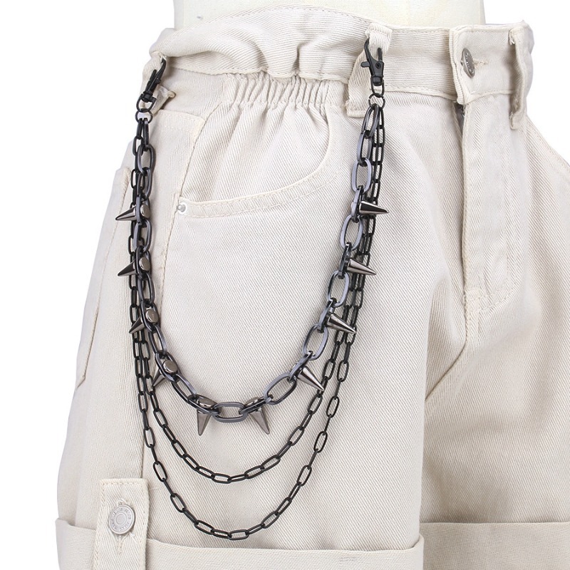 Hip Hop Punk Rock Metal Pants  - Men'S Accessories For Jeans 评论和价格