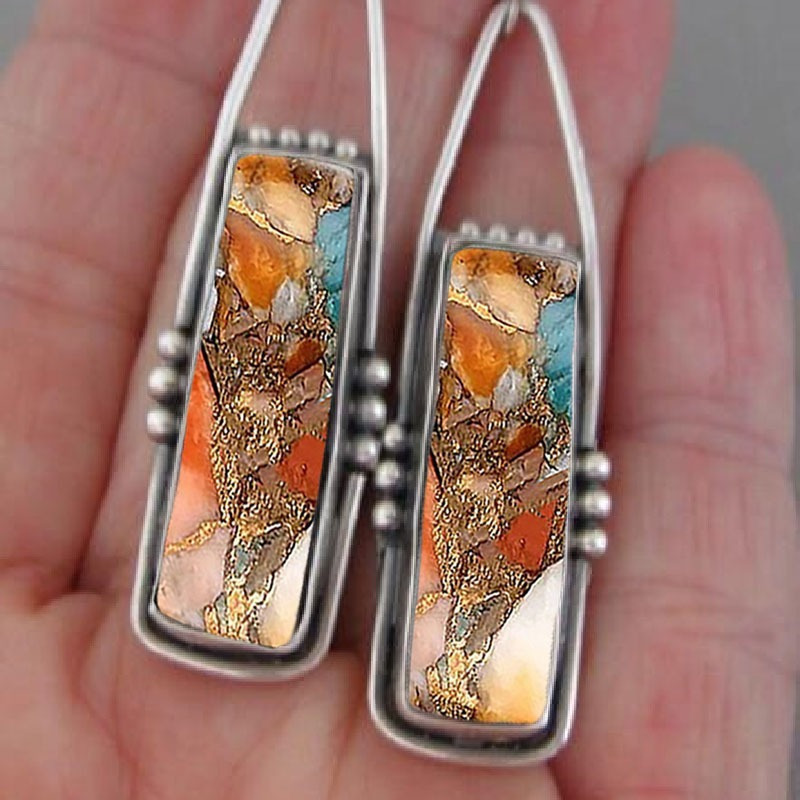 2PCS Retro Bohemian Earrings I - Men Accessories Ethnic 评论和价格