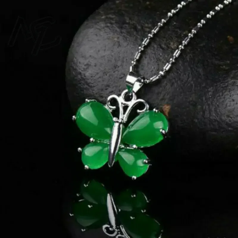 S925 Silver Green Jade Butterf - Men Accessories Hand 评论和价格