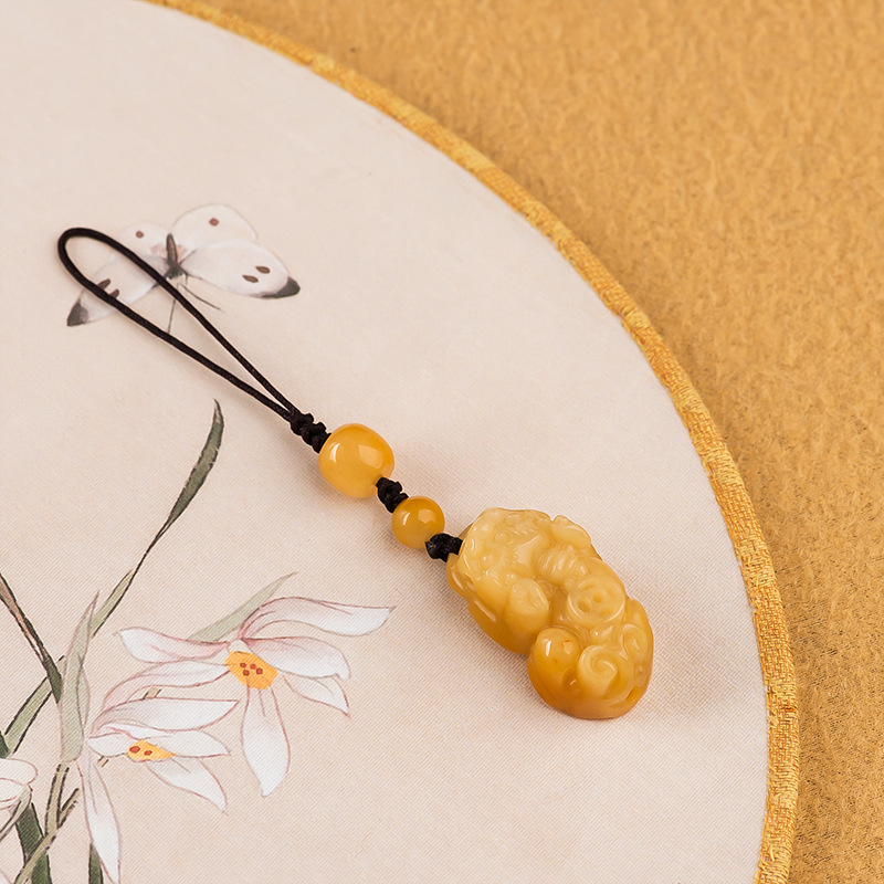 Classic Natural Jade Yellow Ke - Men Accessories Ethnic 评论和价格