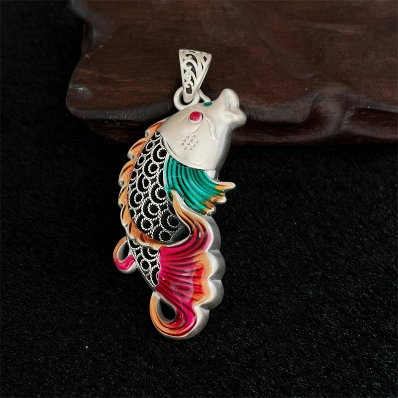 Vintage Relief Fish Pendant Fo - Men Accessories Ethnic 评论和价格