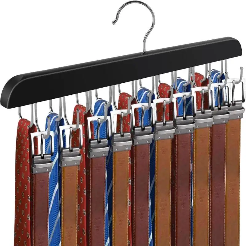 Wooden Belt Rack Women Storage - Men'S Accessories Organizer For Wardrobe 评论和价格