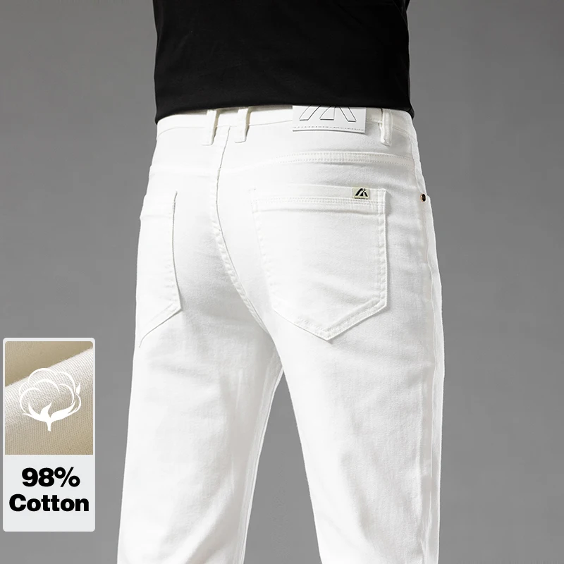 White Summer Men's Slim Jeans  - Men'S Accessories For Jeans 评论和价格