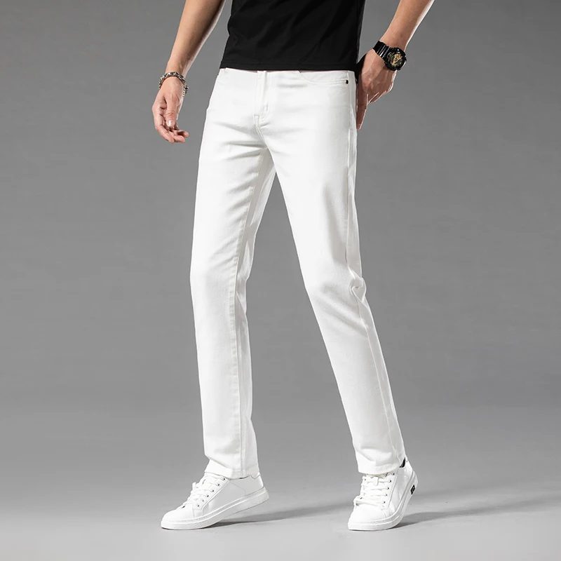 White Summer Men's Slim Jeans  - Men'S Accessories For Jeans 评论和价格