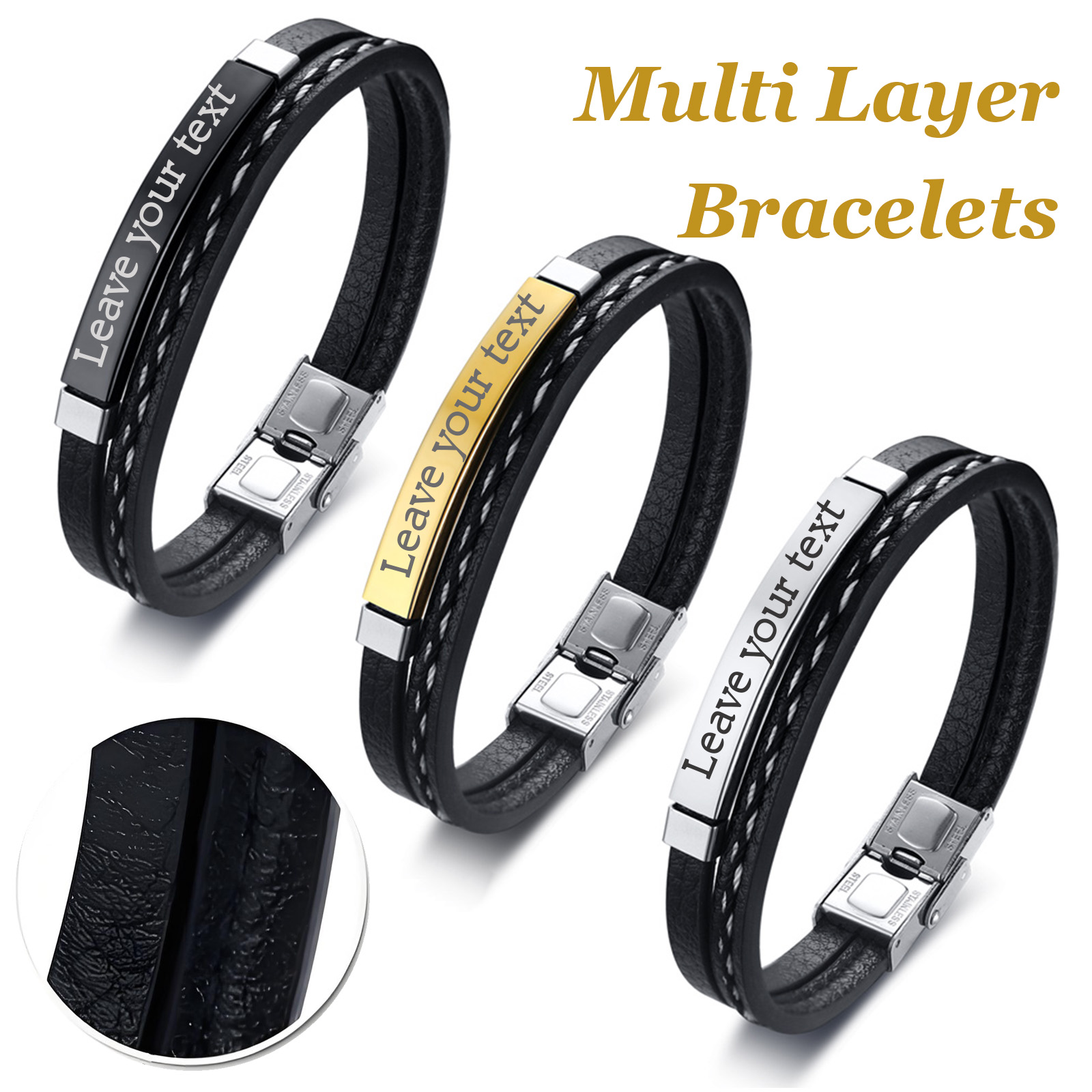Dual-Layer Commission Braided  - Men Accessories Wholesale 评论和价格