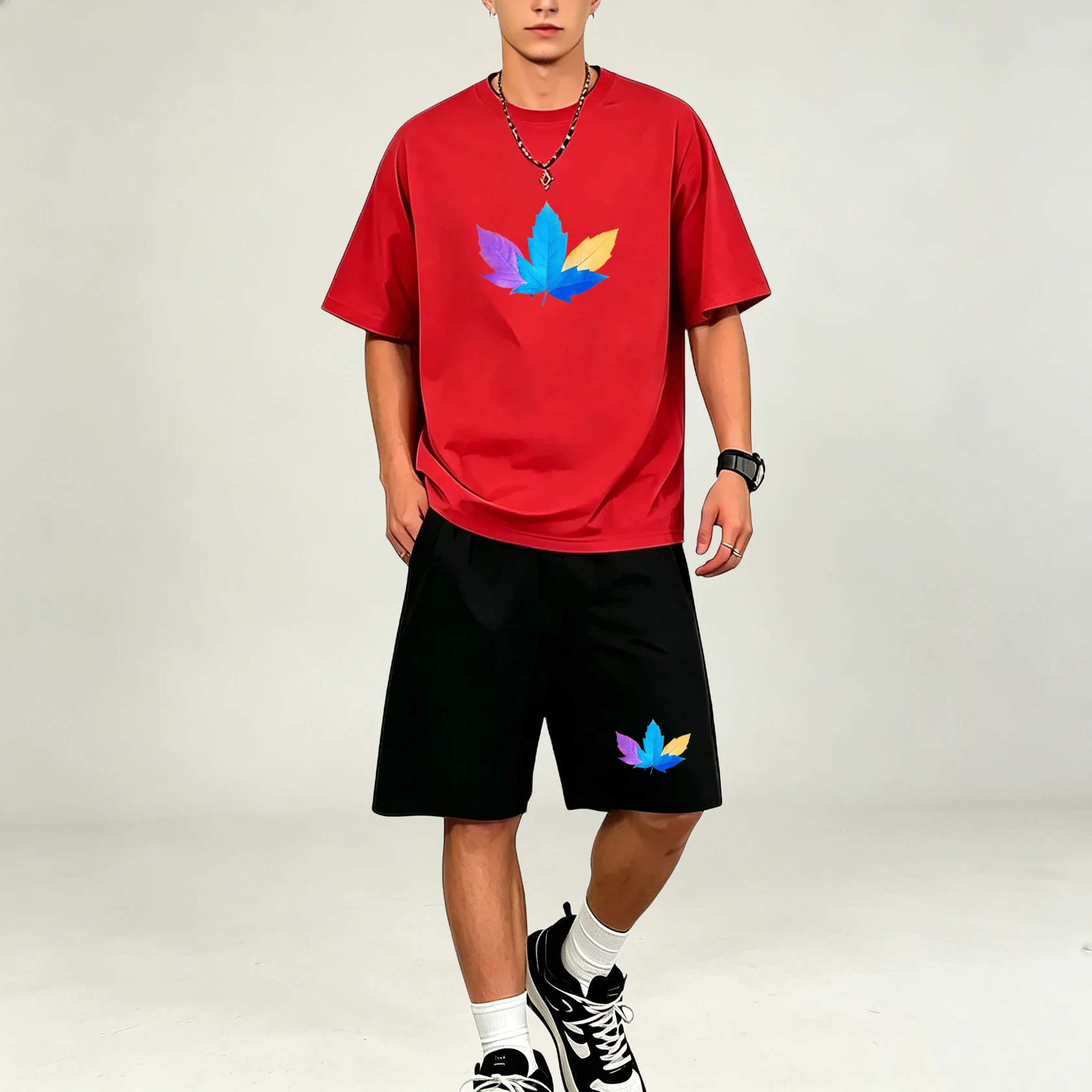 Summer Three Color Leaf Patter - Men'S Accessories Pouch 评论和价格