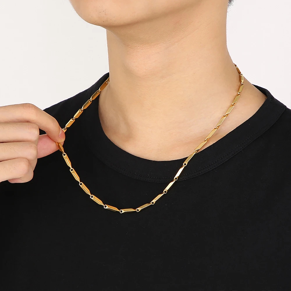 Stainless Steel Chain Necklace - Men Accessories Ethnic 评论和价格
