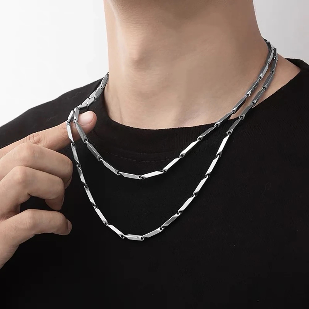 Stainless Steel Chain Necklace - Men Accessories Ethnic 评论和价格