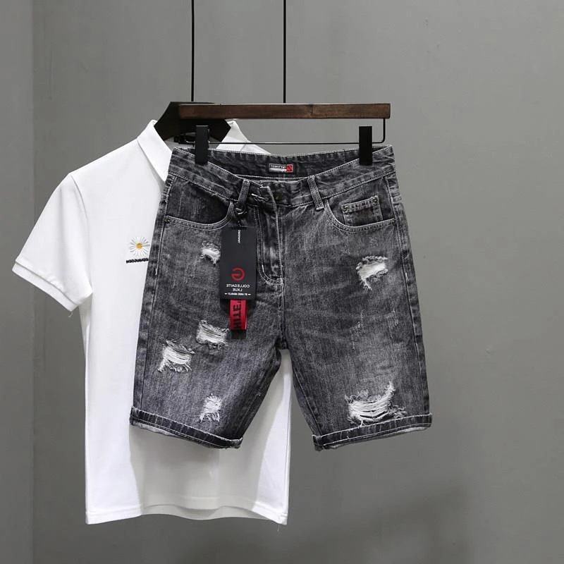 Men's Short Jeans Pants Black  - Men'S Accessories For Jeans 评论和价格